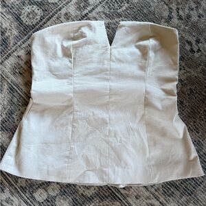 Cream Strapless Top